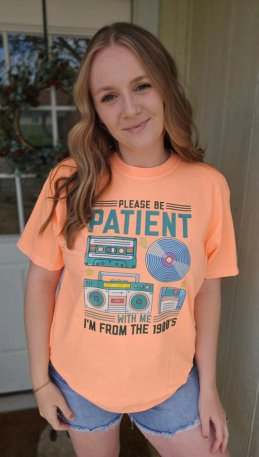 FROM THE 1900s Neon Peach Vintage Wash Tee