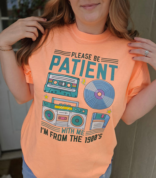 FROM THE 1900s Neon Peach Vintage Wash Tee
