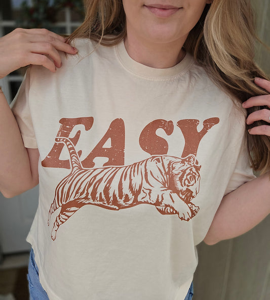 EASY TIGER Ivory *Crop* Vintage Wash Tee