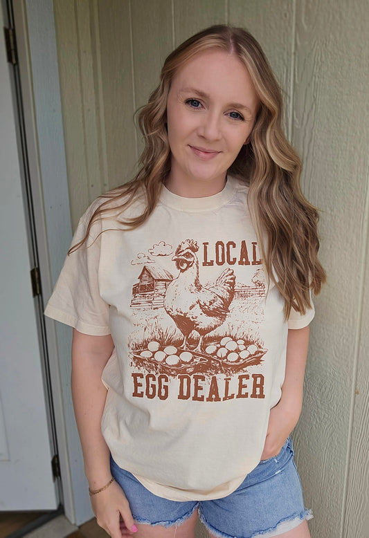 LOCAL EGG DEALER Ivory Vintage Wash Tee