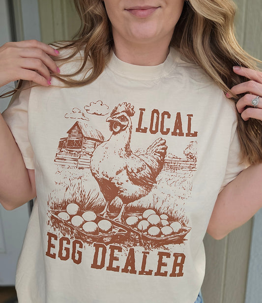 LOCAL EGG DEALER Ivory Vintage Wash Tee