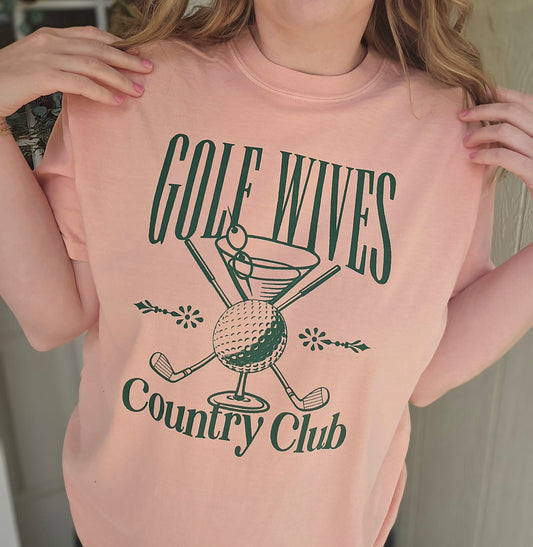 GOLF WIVES CLUB Peach Vintage Wash Tee