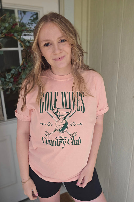 GOLF WIVES CLUB Peach Vintage Wash Tee