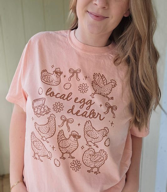 LOCAL EGG DEALER Light Peach Vintage Wash Tee