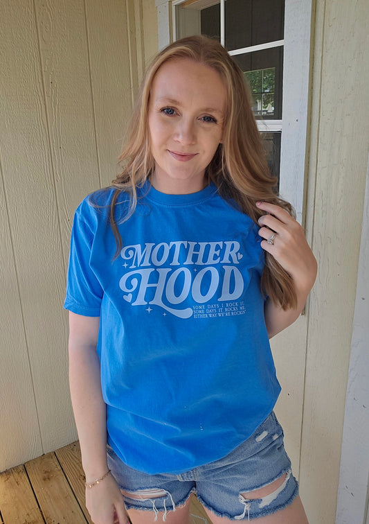 MOTHERHOOD Neon Blue Vintage Wash Tee