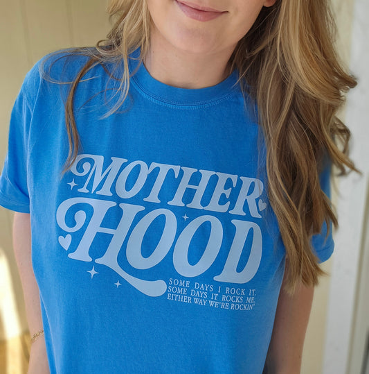 MOTHERHOOD Neon Blue Vintage Wash Tee