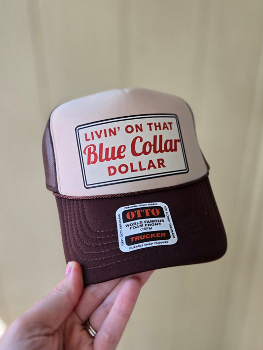 BLUE COLLAR DOLLAR Two-Tone Trucker Hat