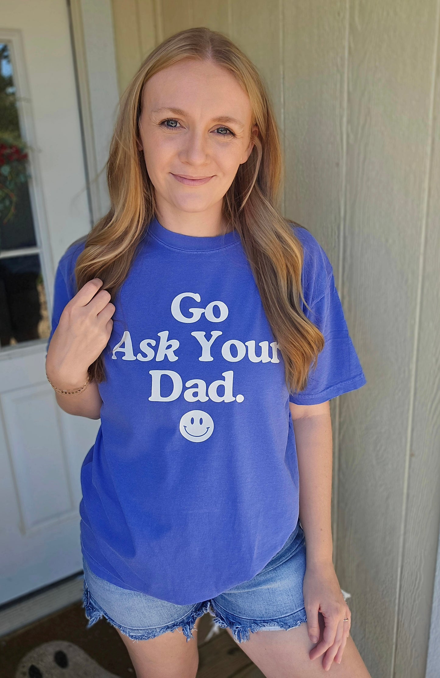 GO ASK YOUR DAD Periwinkle Vintage Wash Tee
