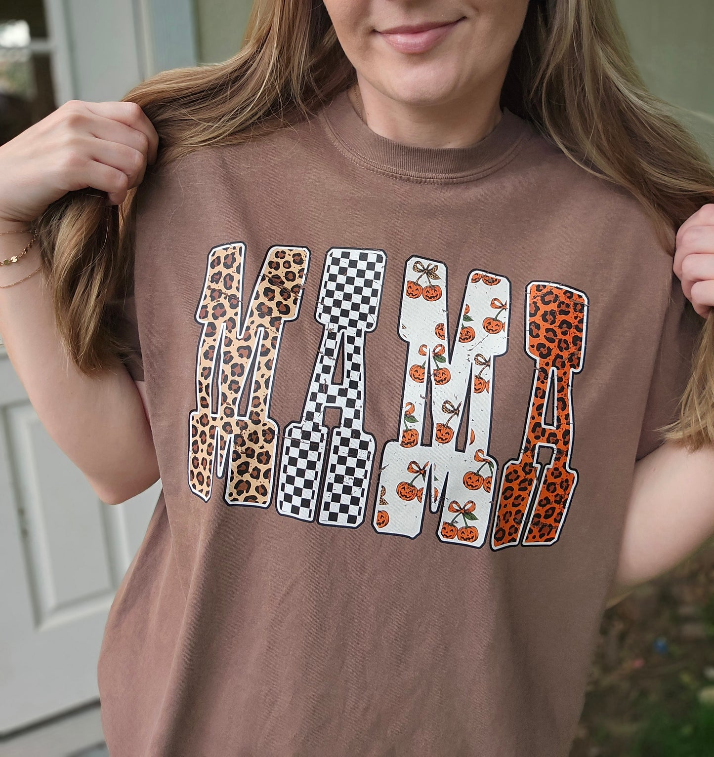 MAMA Multi Fall Espresso Vintage Wash Tee