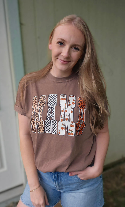 MAMA Multi Fall Espresso Vintage Wash Tee