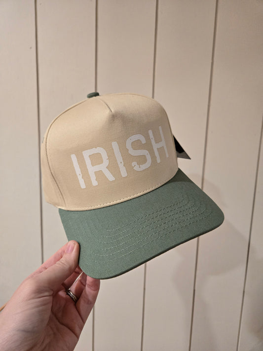 IRISH Two-Tone Sage Green/Beige Trucker Hat