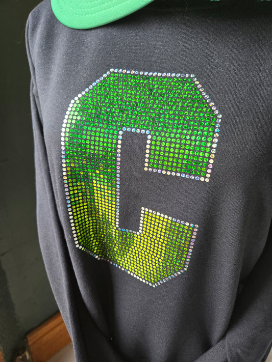 SPANGLE "C" Chapman Irish Black Crewneck Sweatshirt