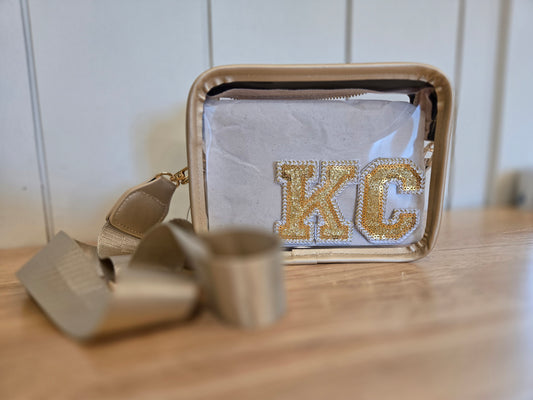 KC GLITTER Gold/Clear Stadium Bag
