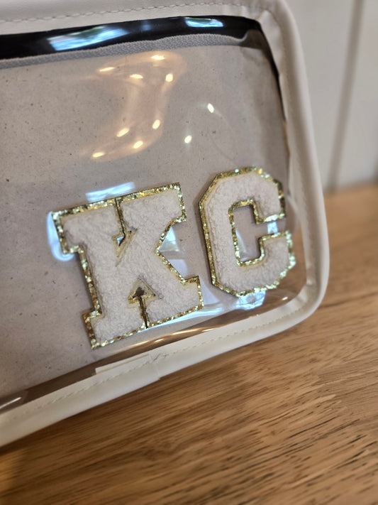 KC CHENILLE White/Clear Stadium Bag