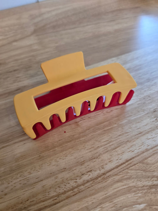 2-TONE Red/Gold Claw Clip