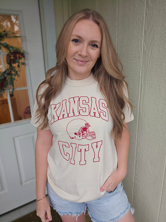 KC SIMPLE HELMET Ivory Vintage Wash Tee