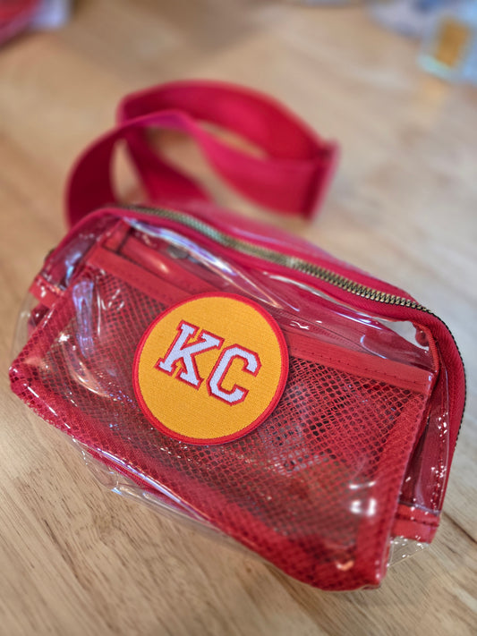 KC CIRCLE PATCH Clear Belt Bag