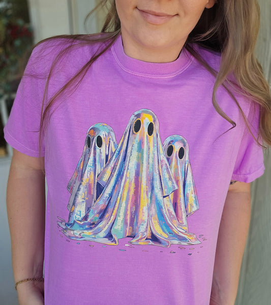 MULTICOLOR GHOST TRIO Neon Purple Vintage Wash Tee