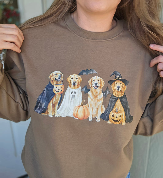 SPOOKY GOLDENS Espresso Crewneck Sweatshirt