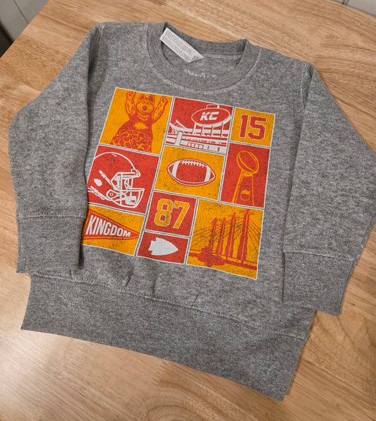 KC Collage Heather Grey Crewneck Sweatshirt (TODDLER/YOUTH)
