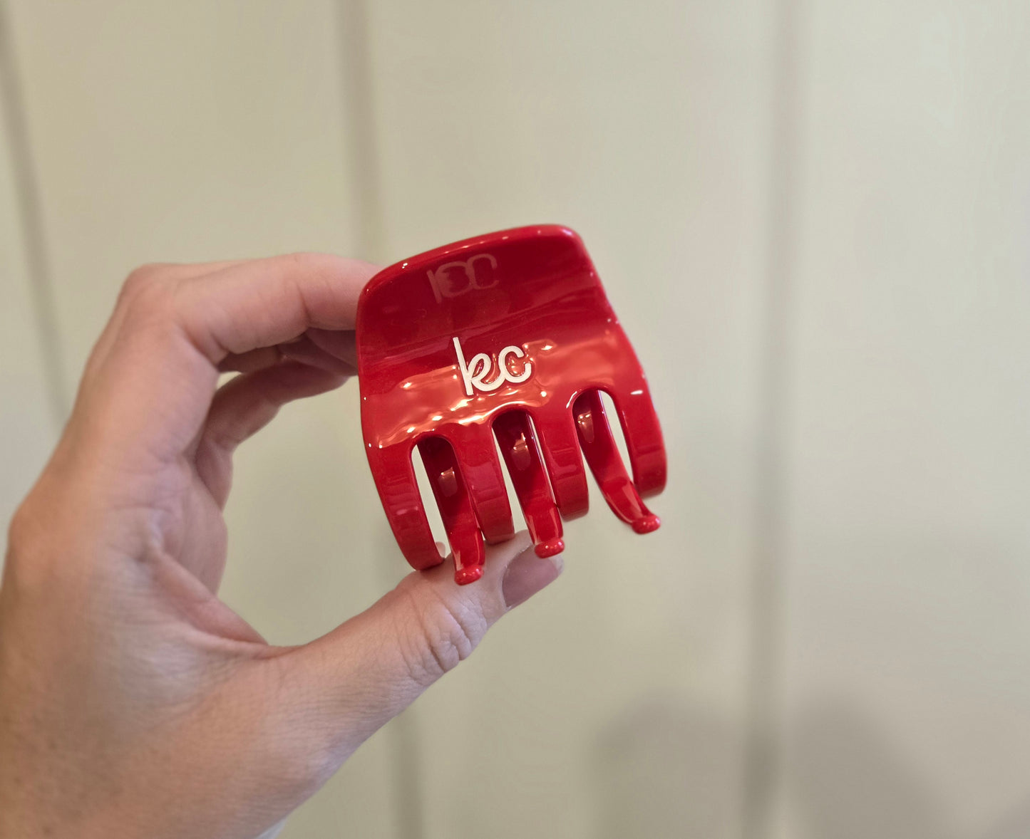 SMALL KC Engraved Red Claw Clip