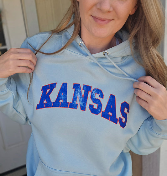 KANSAS Light Blue Hooded Sweatshirt