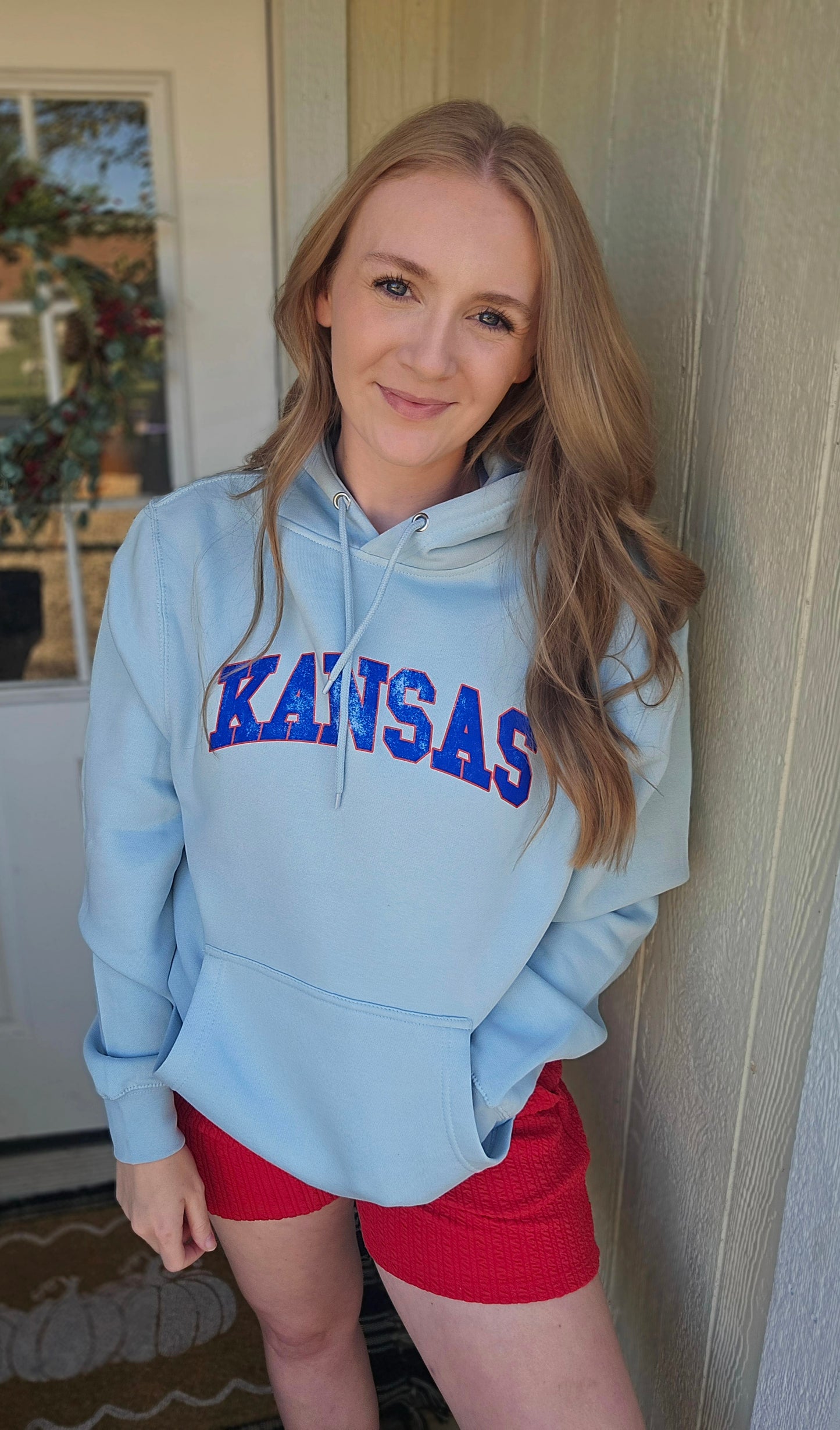 KANSAS Light Blue Hooded Sweatshirt