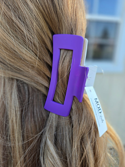 2-TONE White/Purple Claw Clip