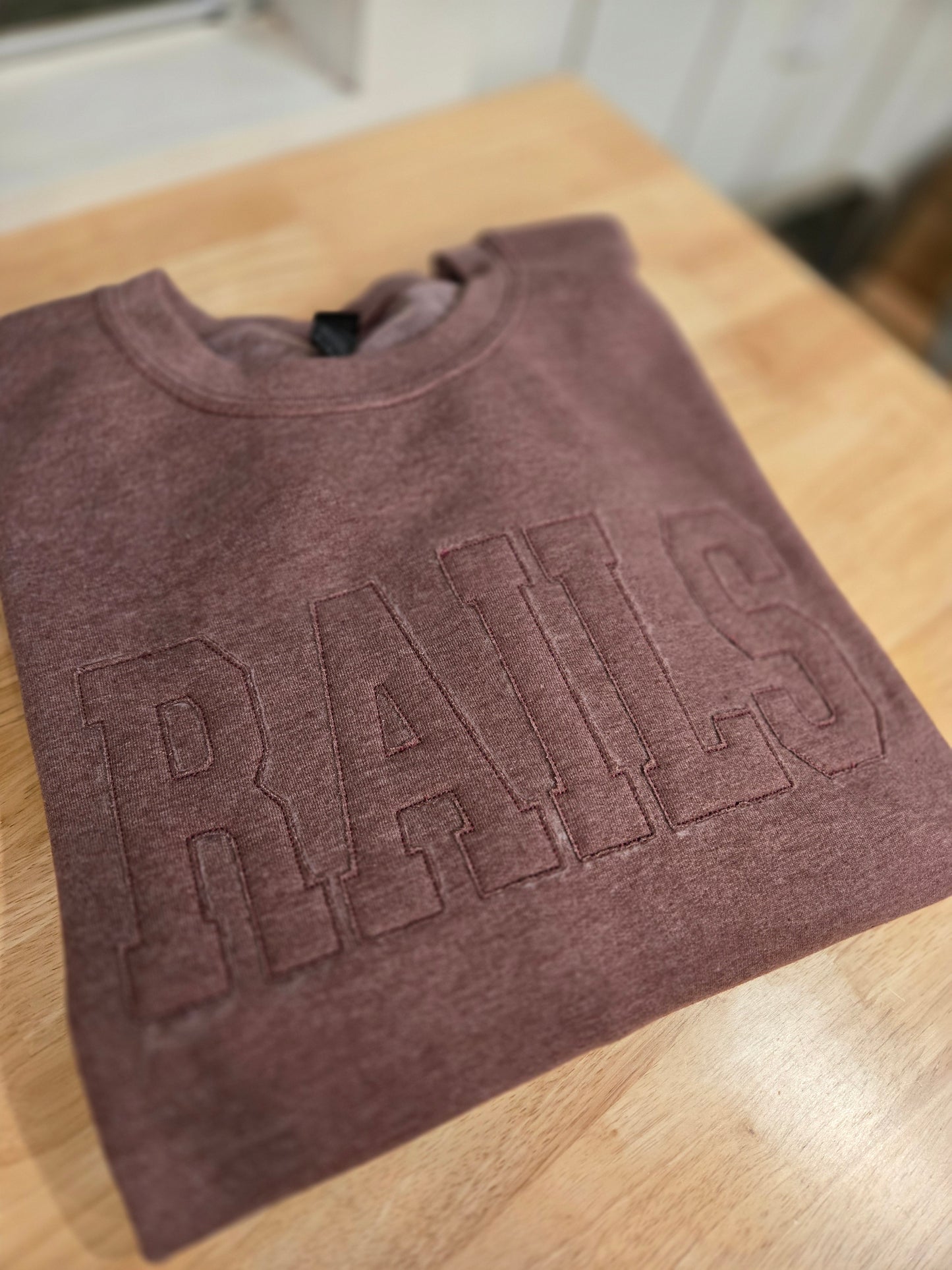 Varsity TONE-ON-TONE Raggy Embroidered Crewneck Sweatshirt *PRE-ORDER*