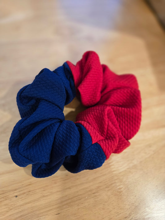 RED/BLUE Colorblock Oversized Scrunchie