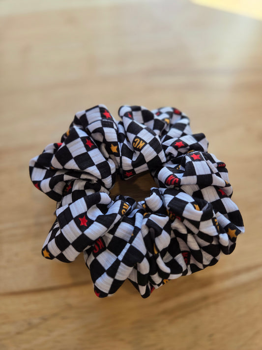 KC STAR BLACK CHECKER Oversized Scrunchie