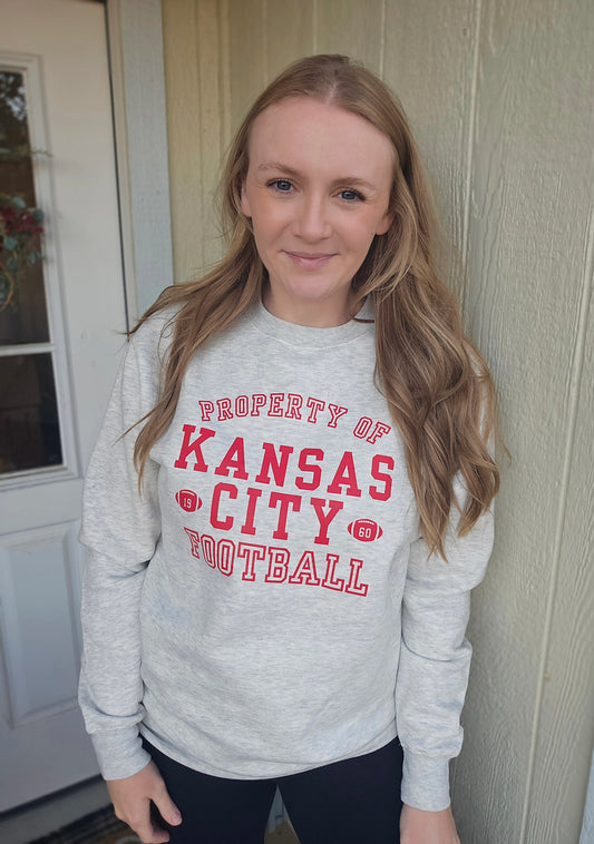 PROPERTY OF KC Heather Oatmeal Crewneck Sweatshirt