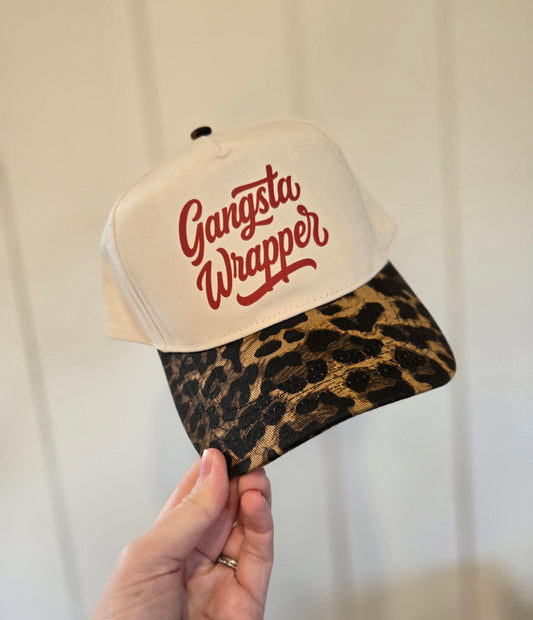GANGSTA WRAPPER Dark Leopard/Beige Trucker Hat