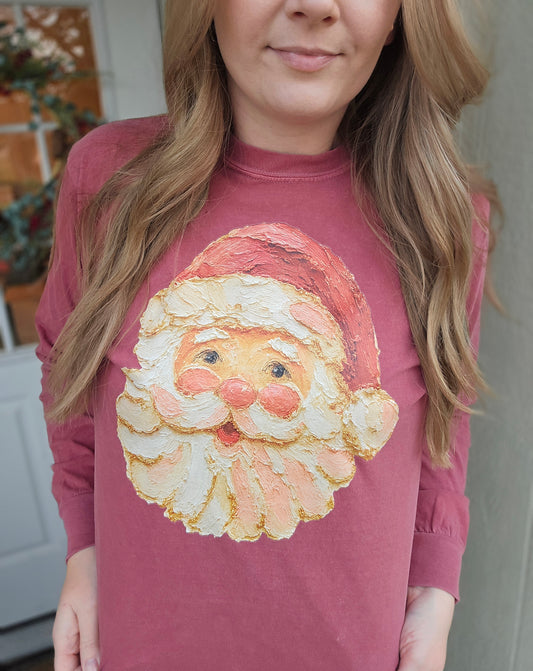 VINTAGE SANTA Red Vintage Long Sleeve Tee