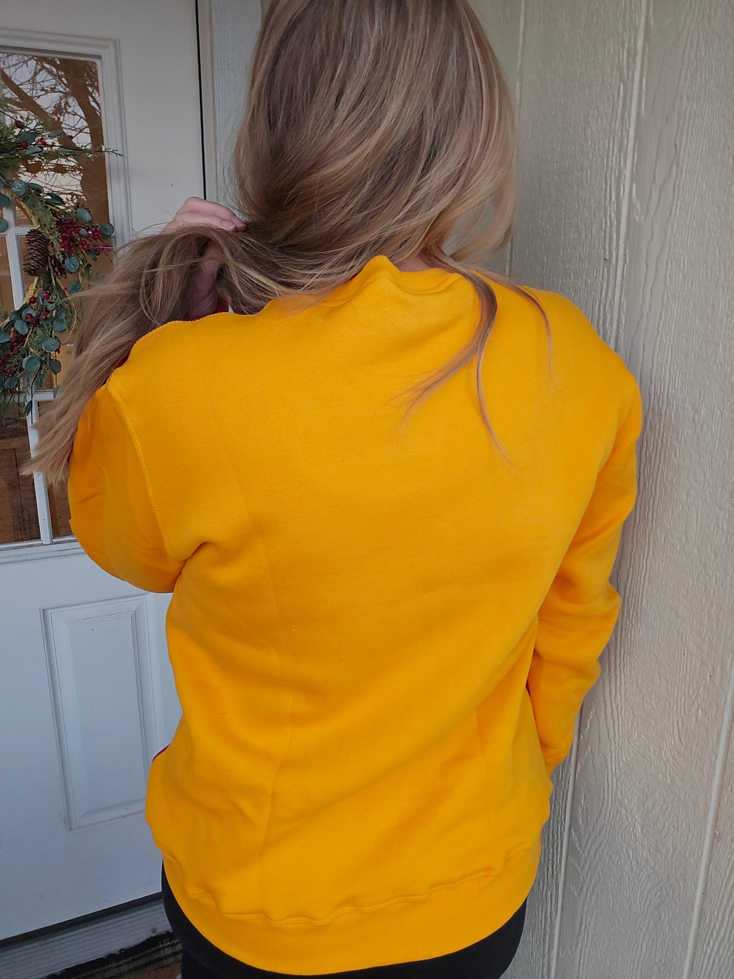 KC SPLIT Front/Back Red & Gold Pocket Crewneck Sweatshirt