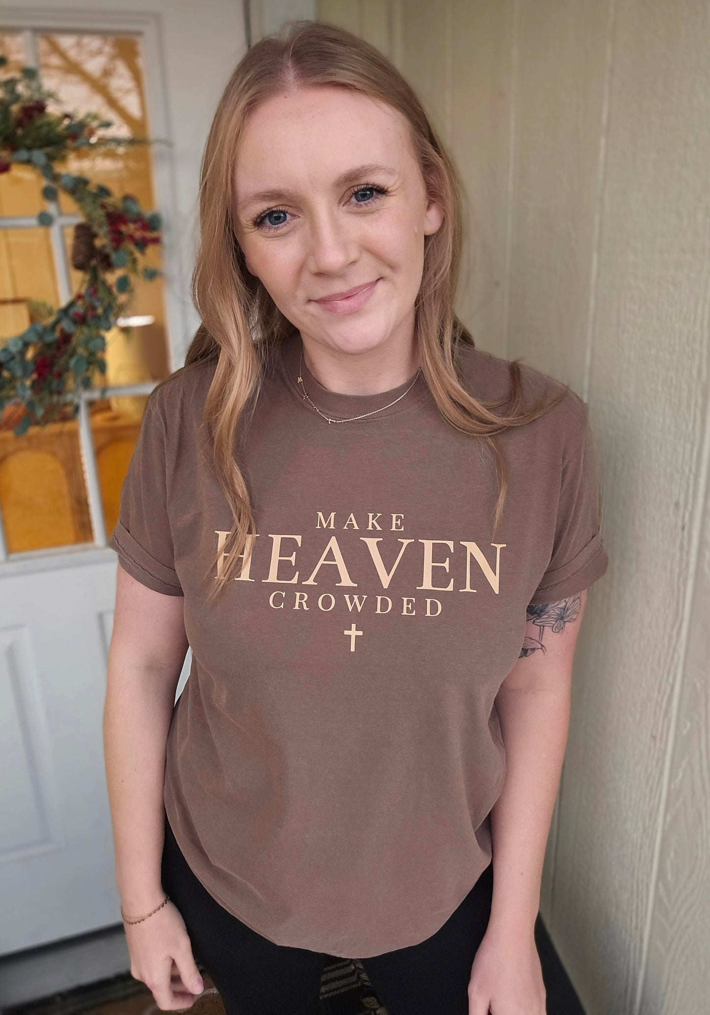 MAKE HEAVEN CROWDED Espresso Vintage Wash Tee