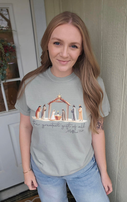 GREATEST GIFT OF ALL Sage Vintage Wash Tee