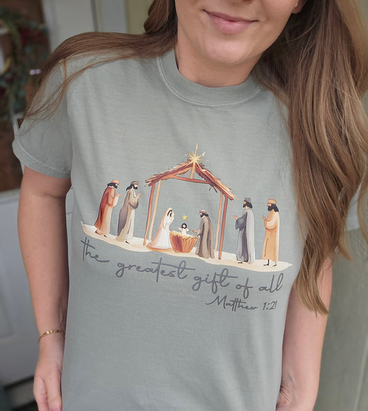 GREATEST GIFT OF ALL Sage Vintage Wash Tee