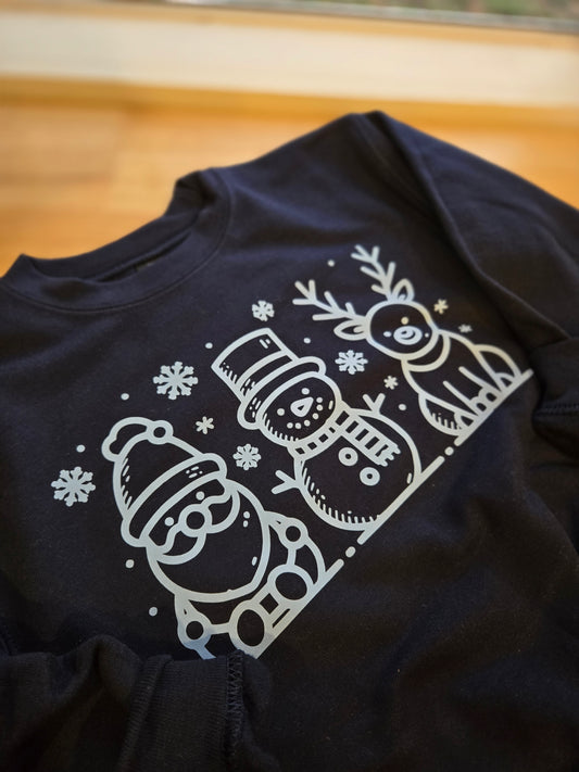 CHRISTMAS BUDDIES Navy Crewneck (YOUTH)