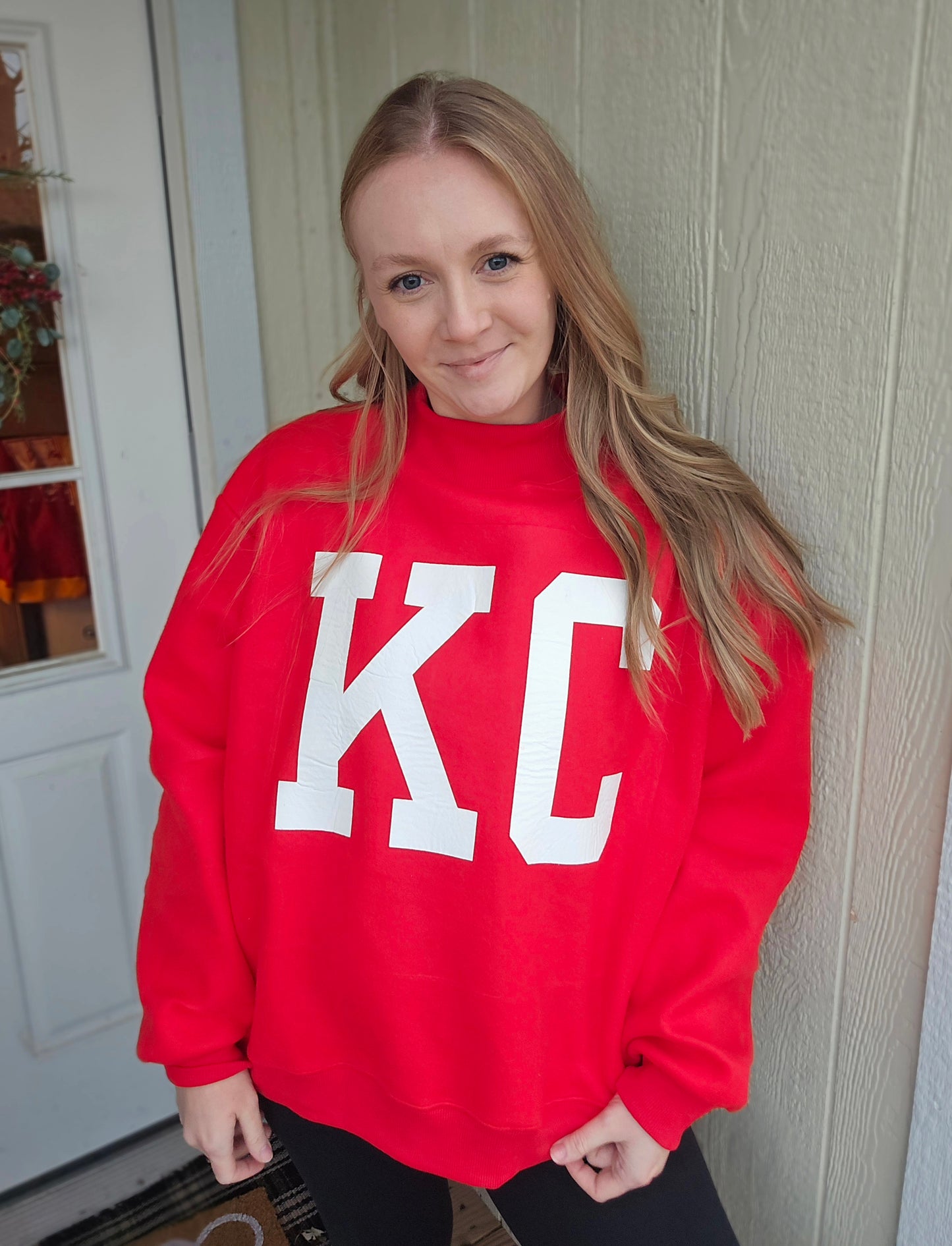 KC/KANSAS CITY Reversible Mockneck Crewneck Sweatshirt