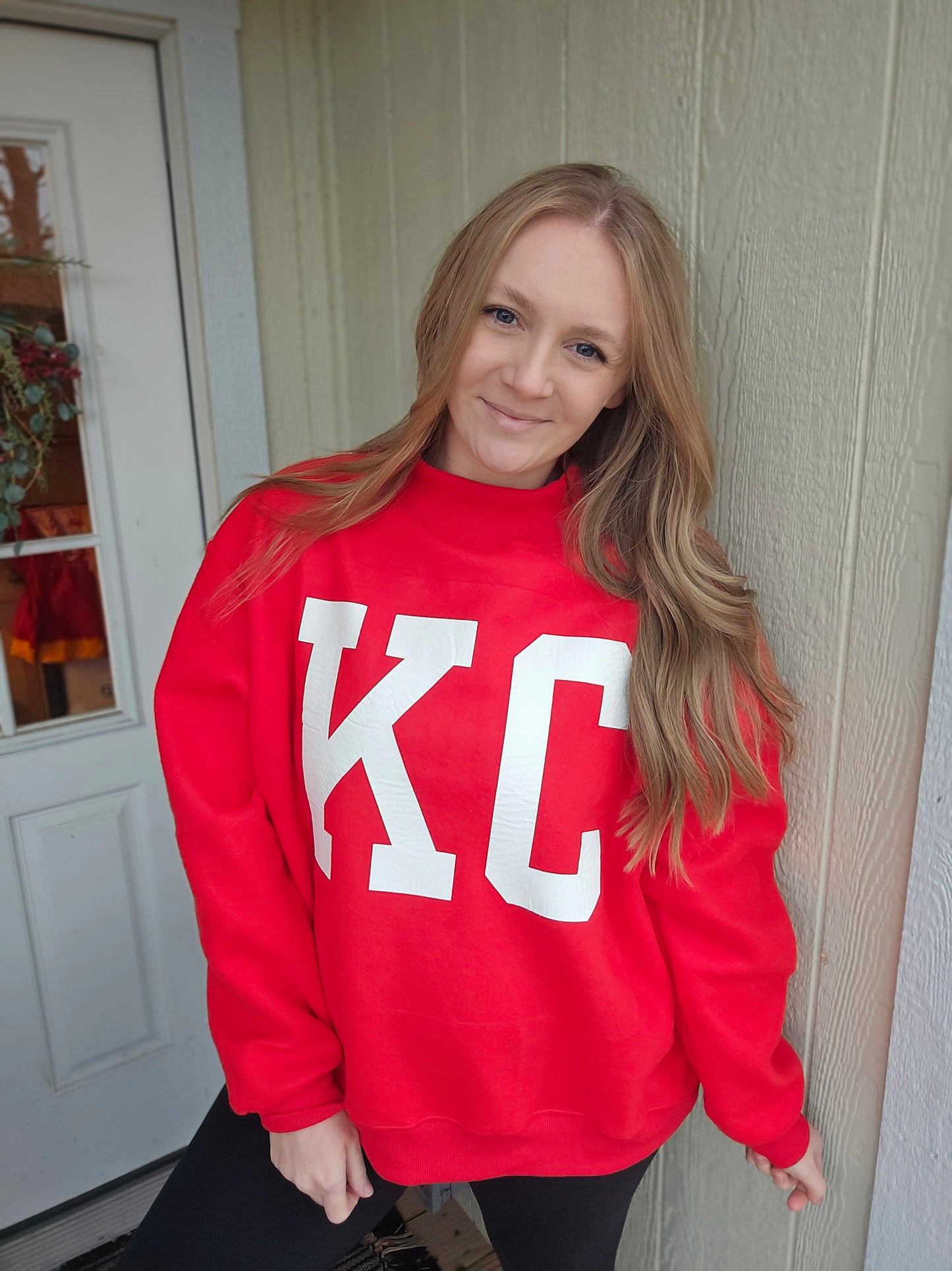 KC/KANSAS CITY Reversible Mockneck Crewneck Sweatshirt