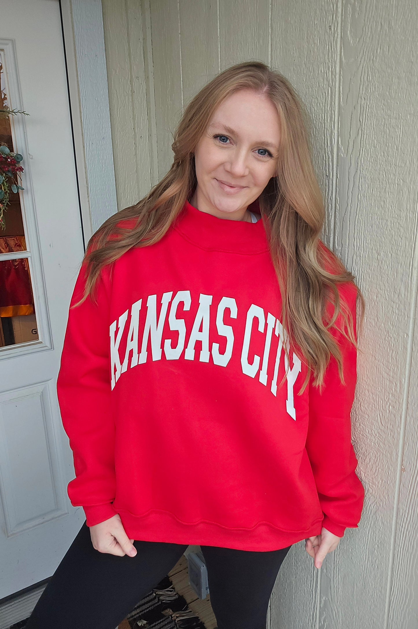KC/KANSAS CITY Reversible Mockneck Crewneck Sweatshirt