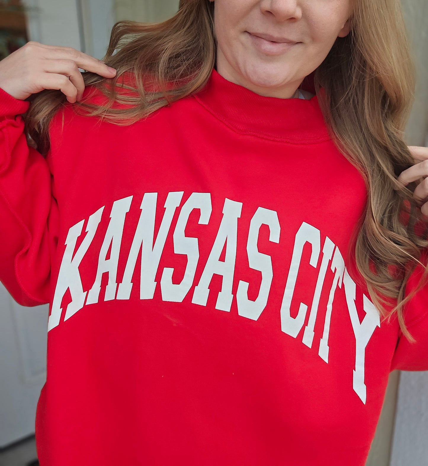 KC/KANSAS CITY Reversible Mockneck Crewneck Sweatshirt