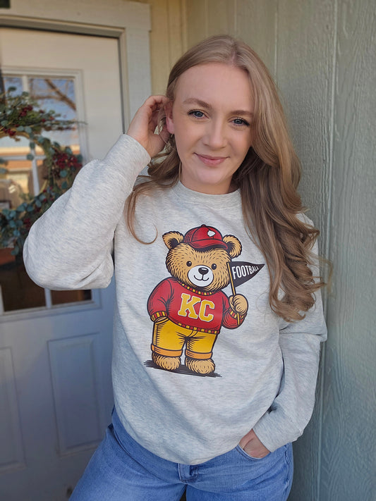KC TEDDY Heather Oatmeal Crewneck Sweatshirt