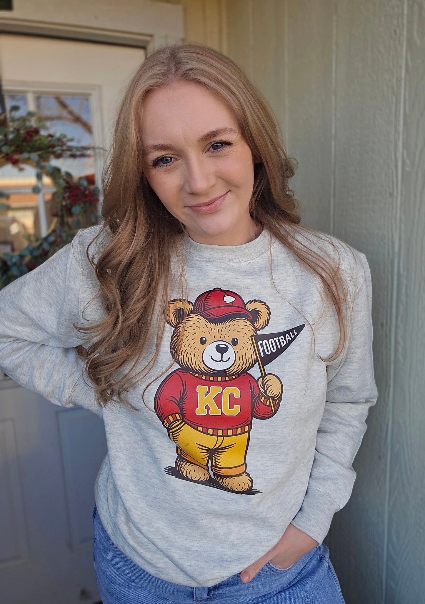 KC TEDDY Heather Oatmeal Crewneck Sweatshirt