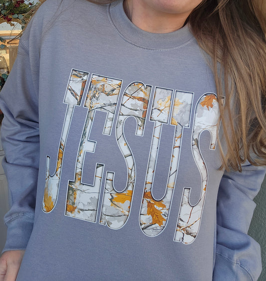 JESUS Camo Cement Crewneck Sweatshirt