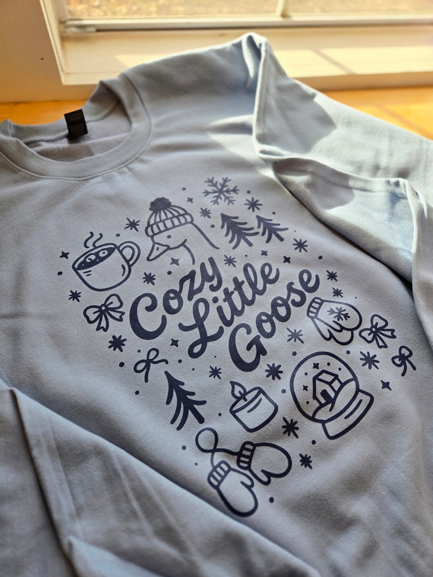 COZY LITTLE GOOSE Slate Blue Crewneck Sweatshirt