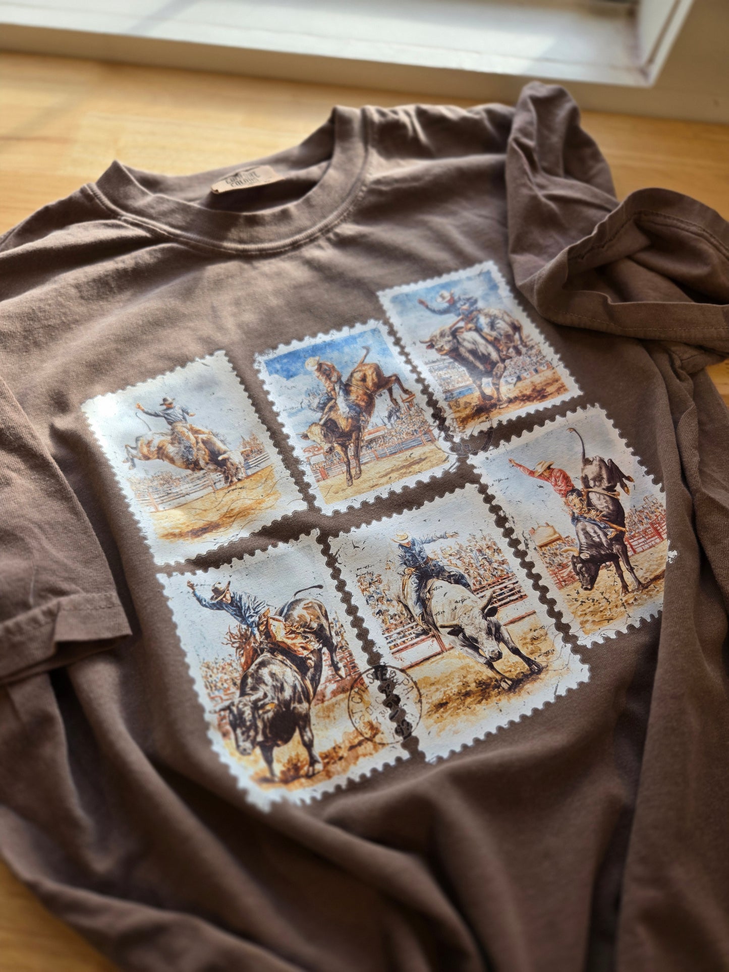 RODEO STAMPS Espresso Vintage Wash Tee