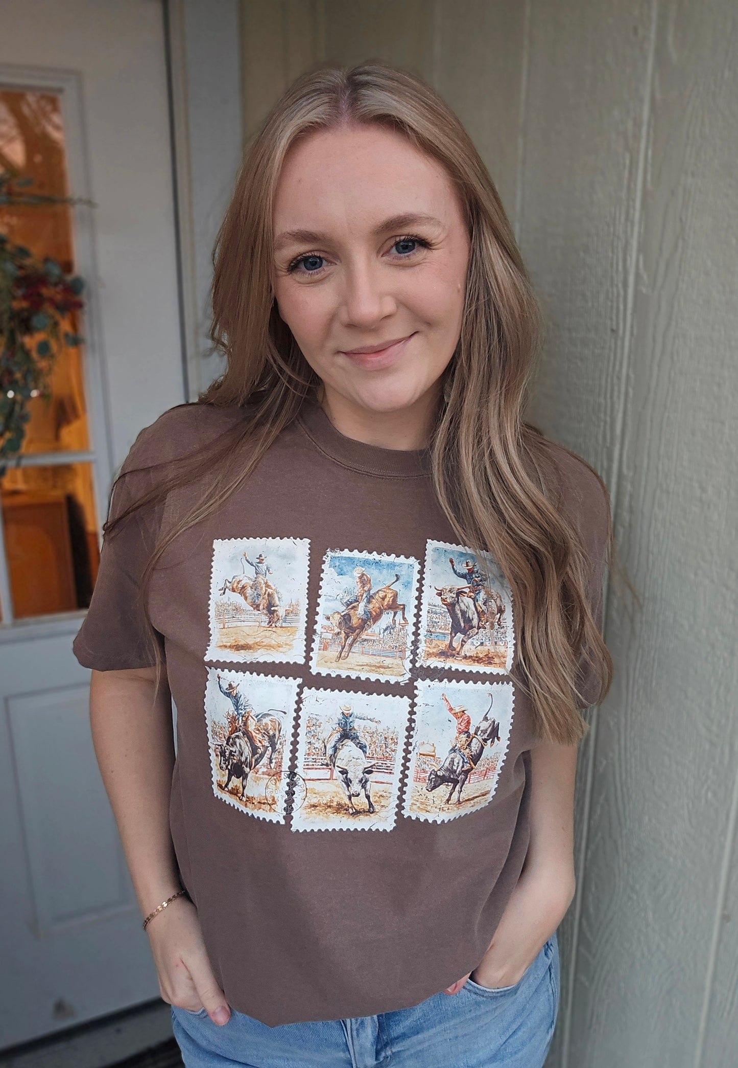 RODEO STAMPS Espresso Vintage Wash Tee