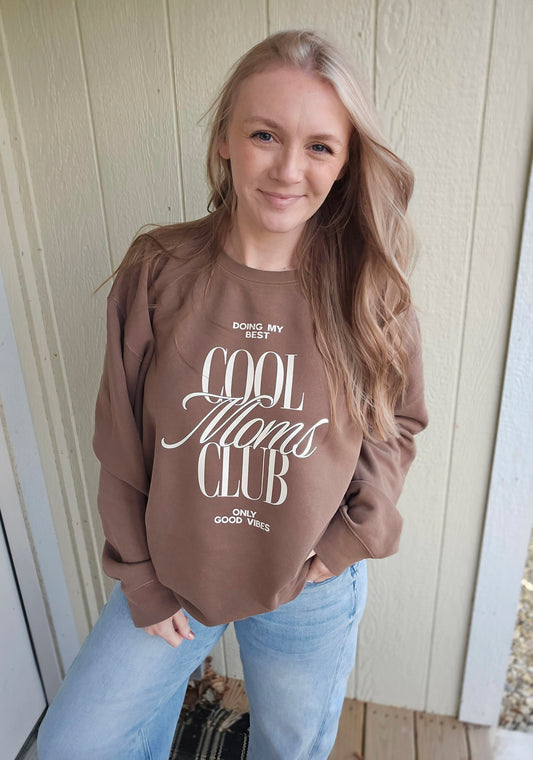COOL MOMS CLUB Espresso Vintage Wash Crewneck
